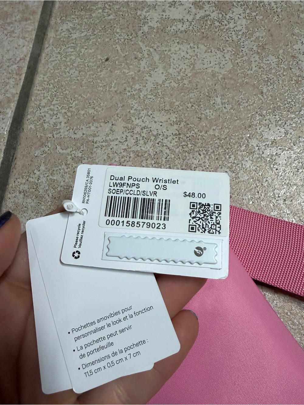 NWT Lululemon Dual Pouch Wristlet (Strawberry Multi/Candy Cloud/Silver) - Picture 6 of 9